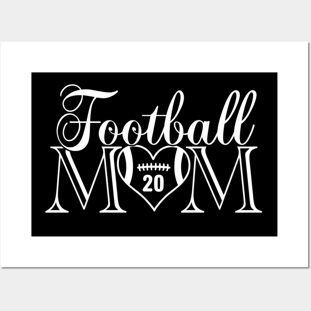 Classic Football Mom #20 That's My Boy Football Jersey Number 20 Wall Art by TeeCreations